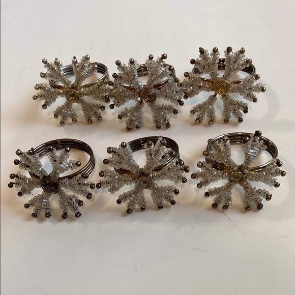 Silver Snowflake Napkin Rings 6x - Picture 10 of 10